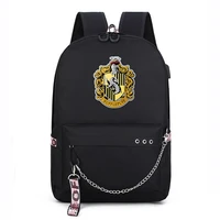 pikurb magic school wizards shoolbag hufflepuff backpack hogwartes four college students notebook bag gifts