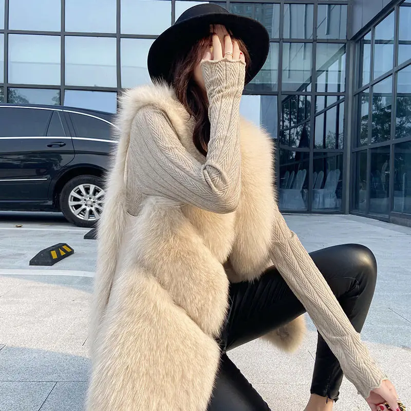 Зимний женский модный жилет из искусственного меха пальто женская Повседневная