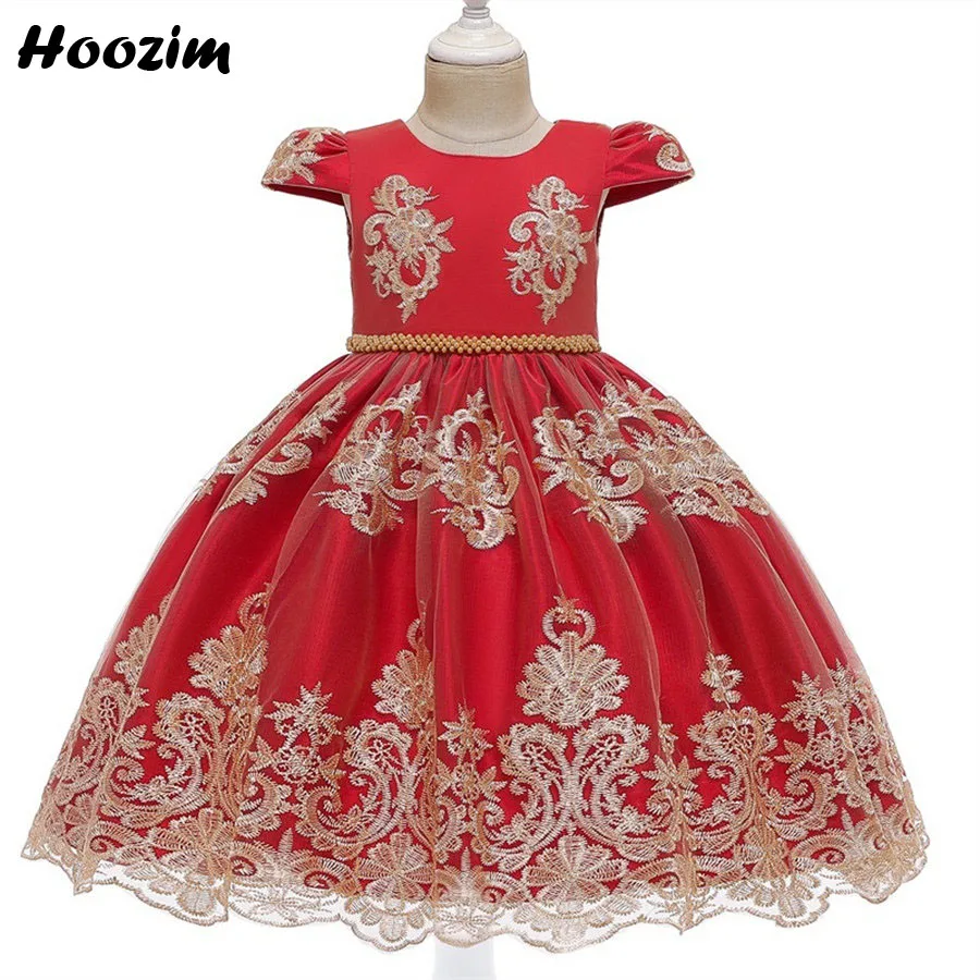 Роскошное жаккардовое платье с вышивкой на Красном ковре для девочек 12 мес. 10 лет