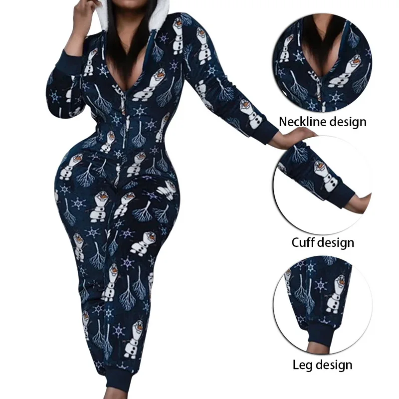 

Christmas Rompers Autumn Women Sexy Long Sleeve Jumpsuits Long Pants Print Bodycon Christmas Winter Full 2020 Ladies Clotheses
