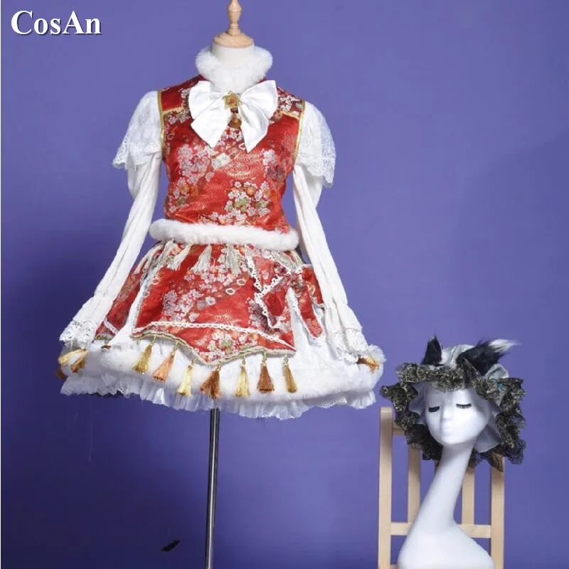 CosAn Game Touhou Project Chen Cosplay Costume Elegant Sweet Chinese Style Printed Dress Female Role Play Clothing Custom-Make