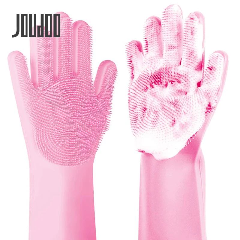 Волшебные силиконовые перчатки для мытья посуды чистящие кухонные щетка