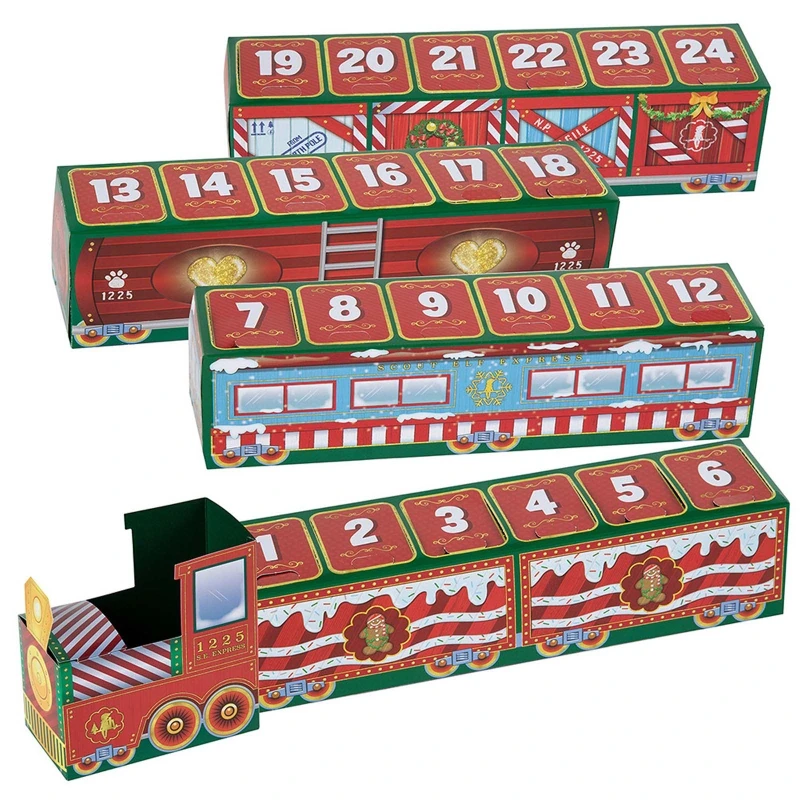 

Xmas Decorations Gifts for Kids Children Cartoon Christmas Elf Paper Train Toys