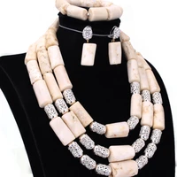 dudo white nigerian wedding coral beads set 13 22mm 25 inches traditional jewellery african 2021 3pcs