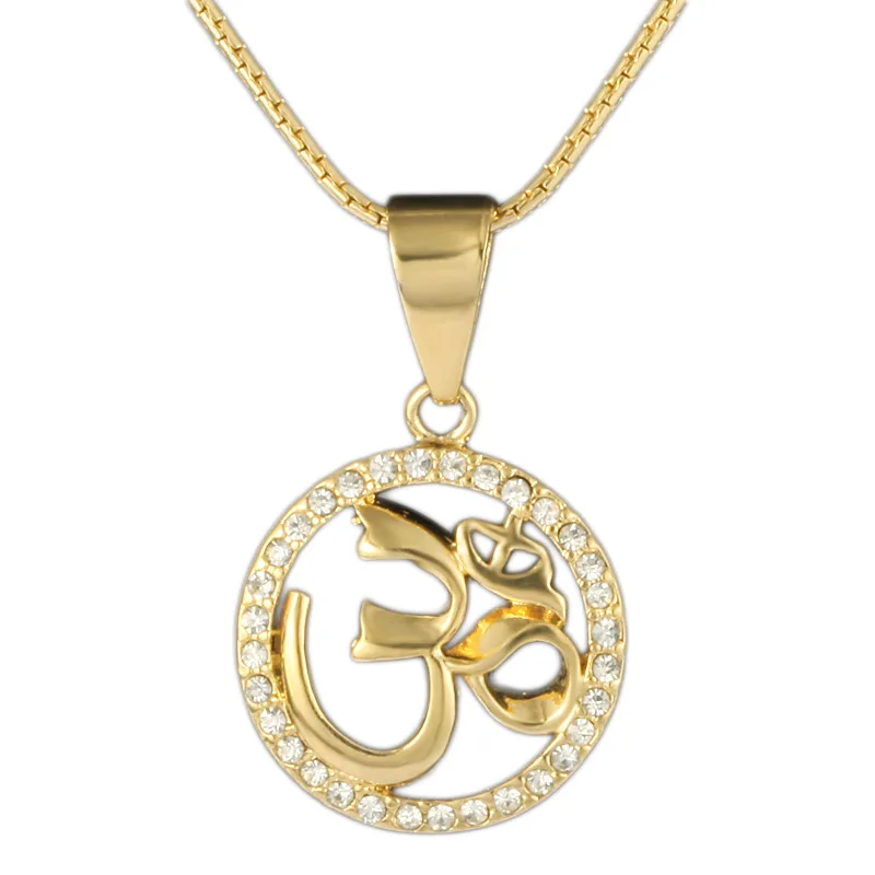 

New European And American Allah Pendant 18K Gold-plated Diamond Necklace Copper Jewelry Factory Direct Sale XL004-37