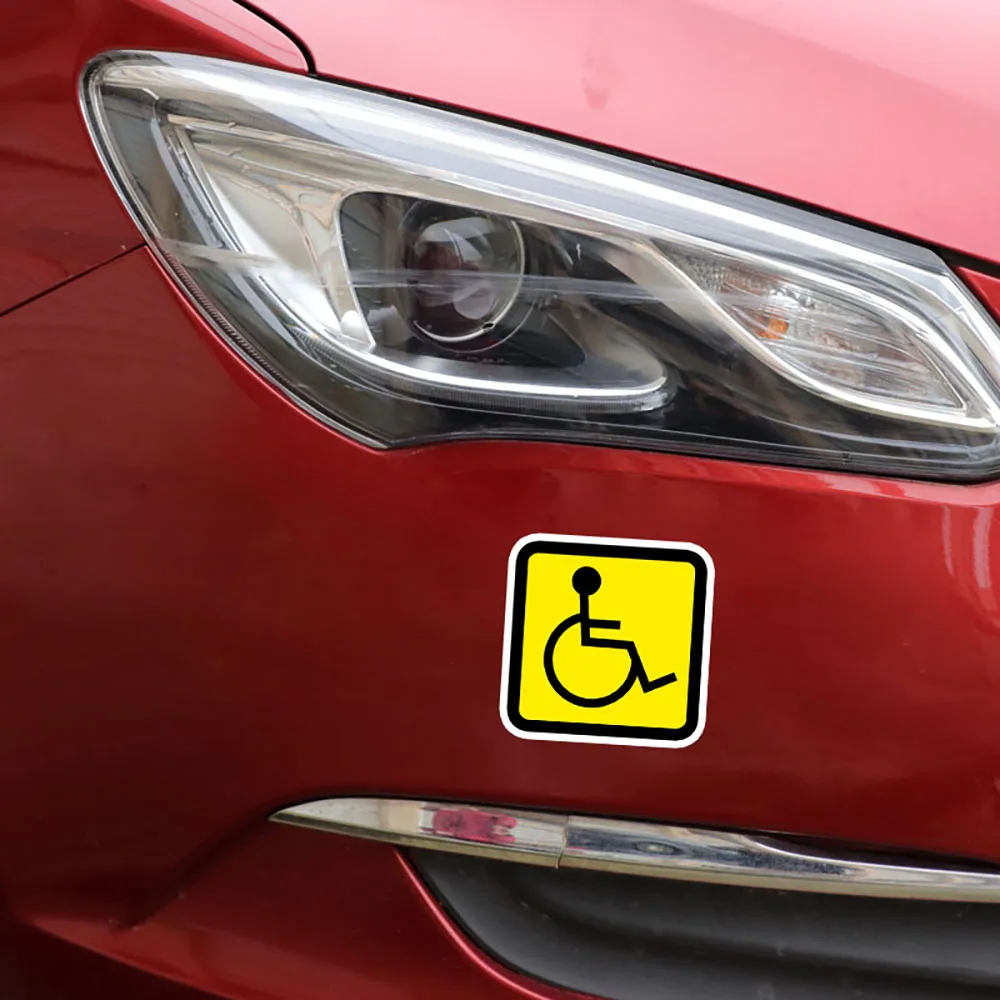 

Warning Attention Security Sign Disability Disabled Reflective Personality Decal Car Stickers Accessories KK12*12cm