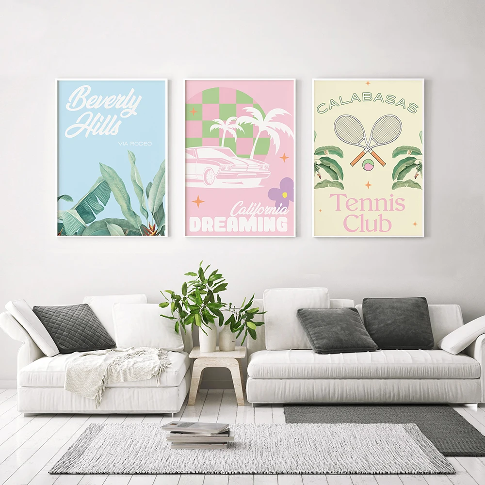 Modern Nordic Poster California Gallery Canvas Painting Smiley Face Art Print Botanical Wall Picture For Living Room Home Decor | Дом и сад