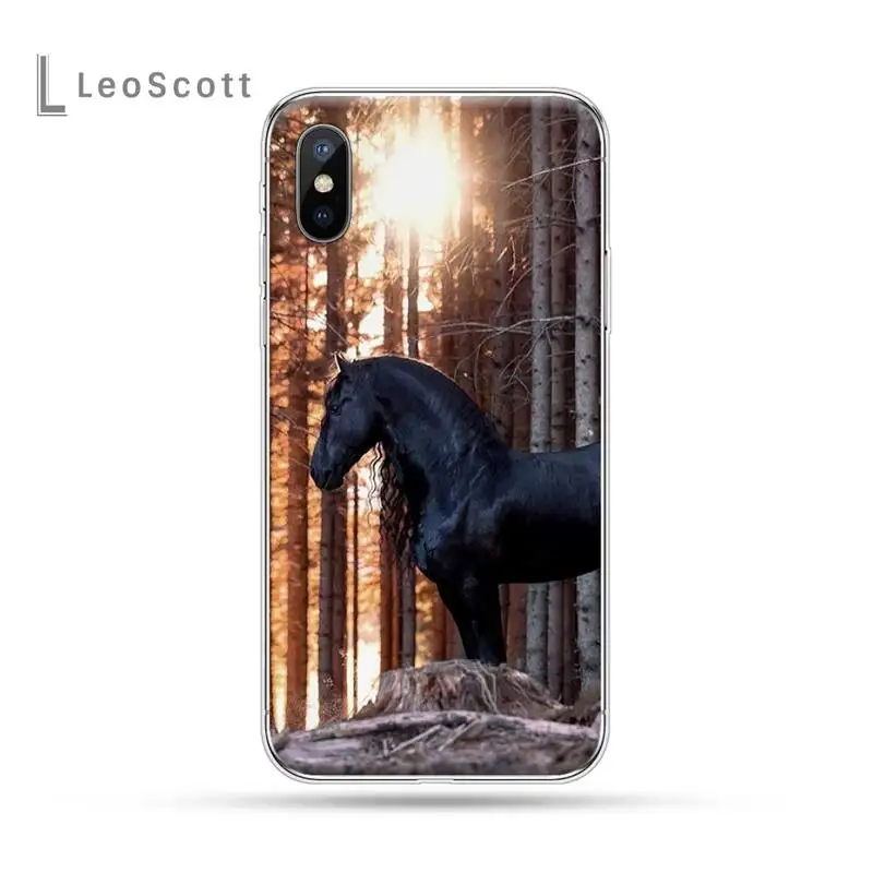 

Running horse art pattern luxury Anti-fall Phone Case shell For iphone 12 5 5s 5c se 6 6s 7 8 plus x xs xr 11 pro max