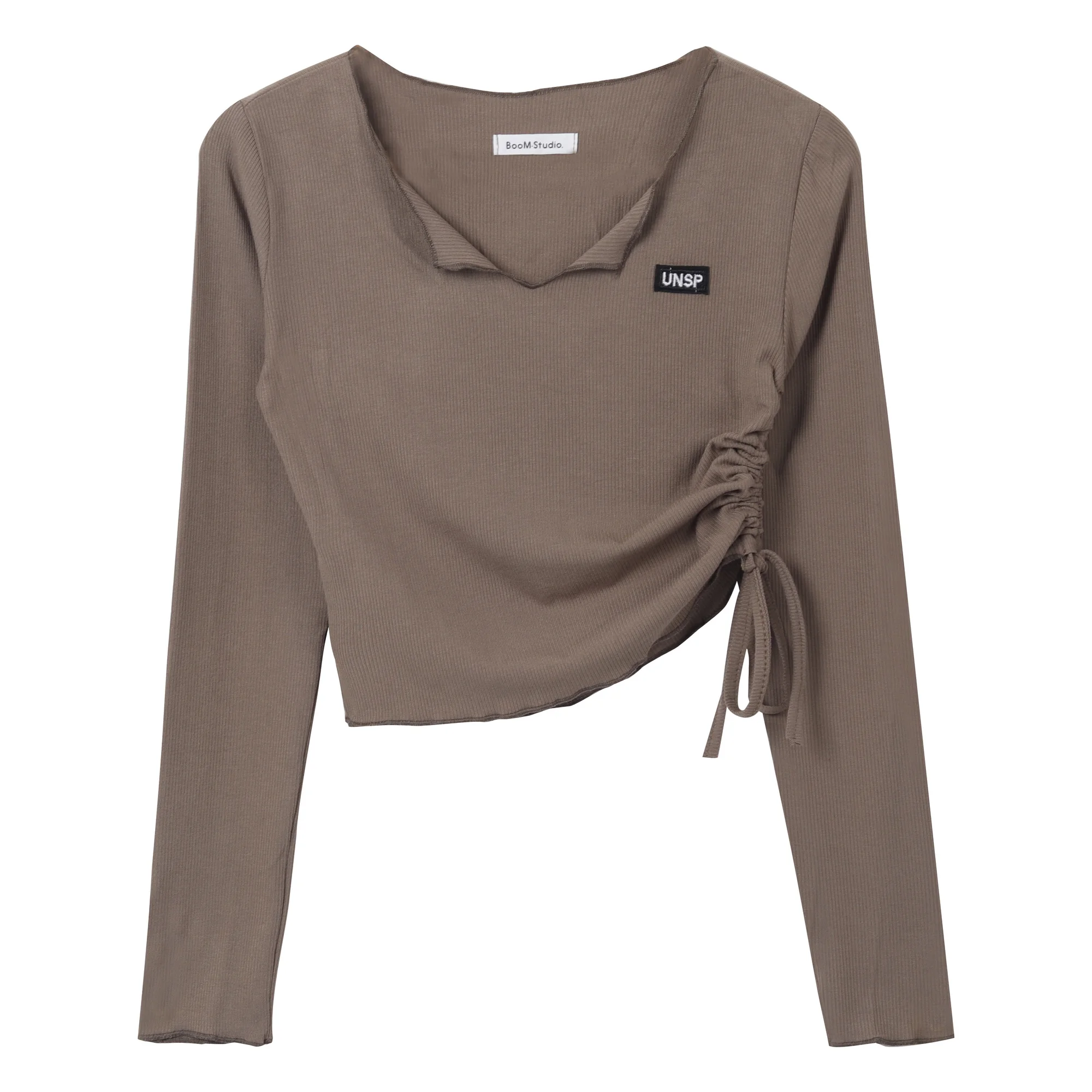 Дизайнерский топ из ткани с надписью на завязках женская летняя Корейская