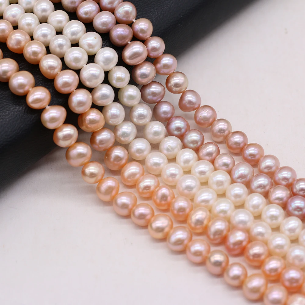 AAA Nearly Round Natural Fresh Water Pearl Beads Pearl 6-7mm DIY for Jewelry Making Necklaces Bracelet Earrings Accessories