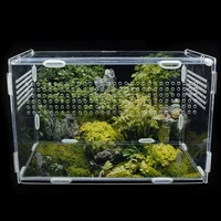 transparent reptile breeding box acrylic feeding box 360 degree high transparent magnetic pet climbing terrarium