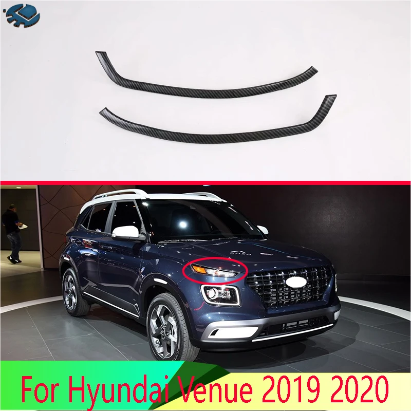 

Для Hyundai Venue 2019 2020 автомобильные аксессуары стильная фара из углеродного волокна налобный фонарь Накладка для бровей