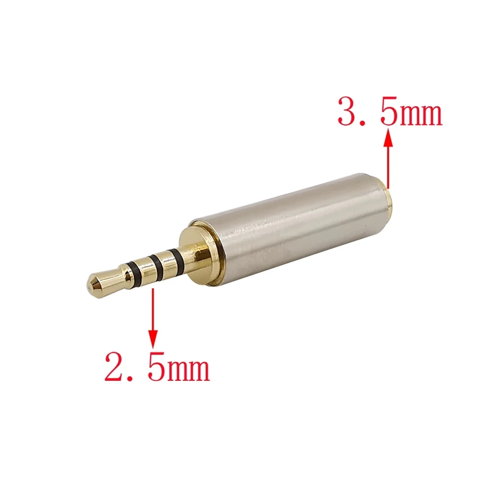 1 шт. металлический 2 5 мм штекер на 3 гнездовой коннектор разъем 4-полюсный