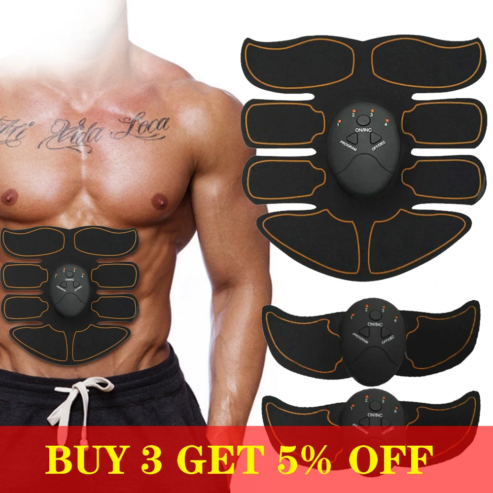 3 шт./компл. электрический стимулятор мышц Тренажер для пресса EMS Фитнес поясом