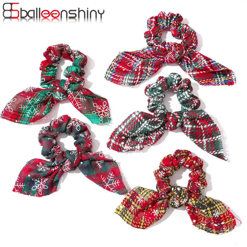 Balleenshiny-Diadema el&aacute;stica hecha a mano para beb&eacute;, 2 piezas, soporte para Coleta, tocado de Navidad, accesorios para el cabello para ni&ntilde;os-0