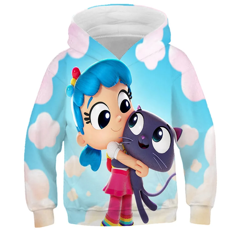 

Лидер продаж, Детская толстовка Rainbow Kingdom с 3D рисунком, милый пуловер в японском стиле ролевой игры для мальчиков и девочек, топы, модная улич...
