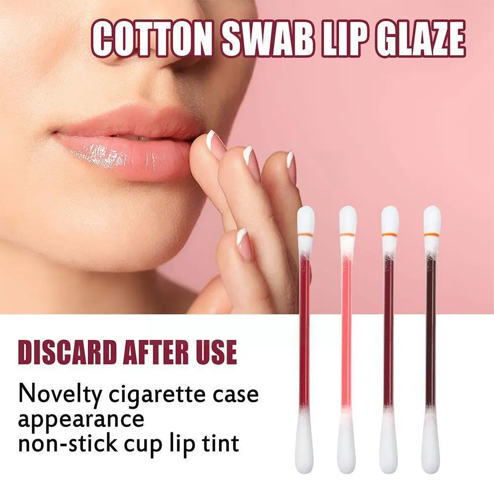 

10pcs Disposable Cotton Swab Lipstick Moisturizing Long-Lasting Lip Case Cosmetic Lip Liquid Cosmetics Lipstick Waterproof M2E3