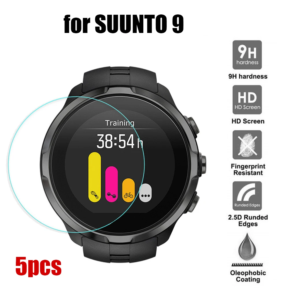 Закаленное стекло для смарт часов SUUNTO 9 5 шт. ультратонкая защита экрана от