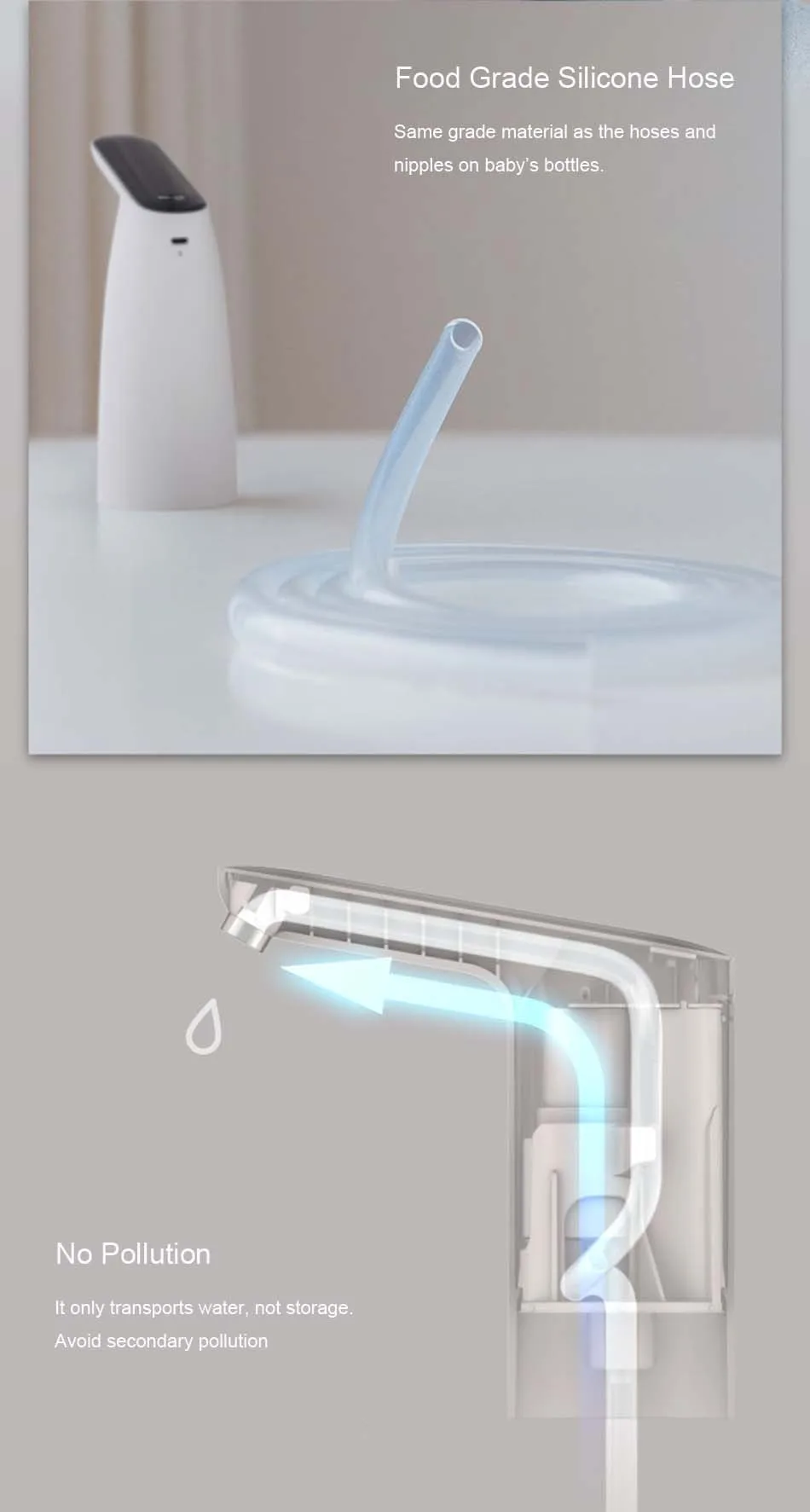 XIAOMI Mijia 3 Срок Автоматический водяной насос мини Сенсорный Выключатель Электрический диспенсер для воды Беспроводной USB Перезаряжаемые водяной насос