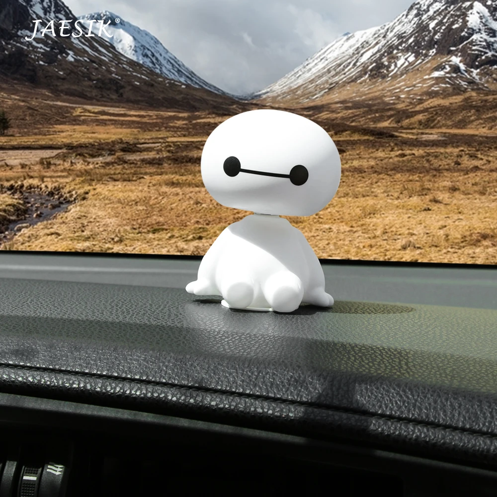 Мультяшный пластиковый робот Baymax Вибрирующая голова фигура Автомобильные