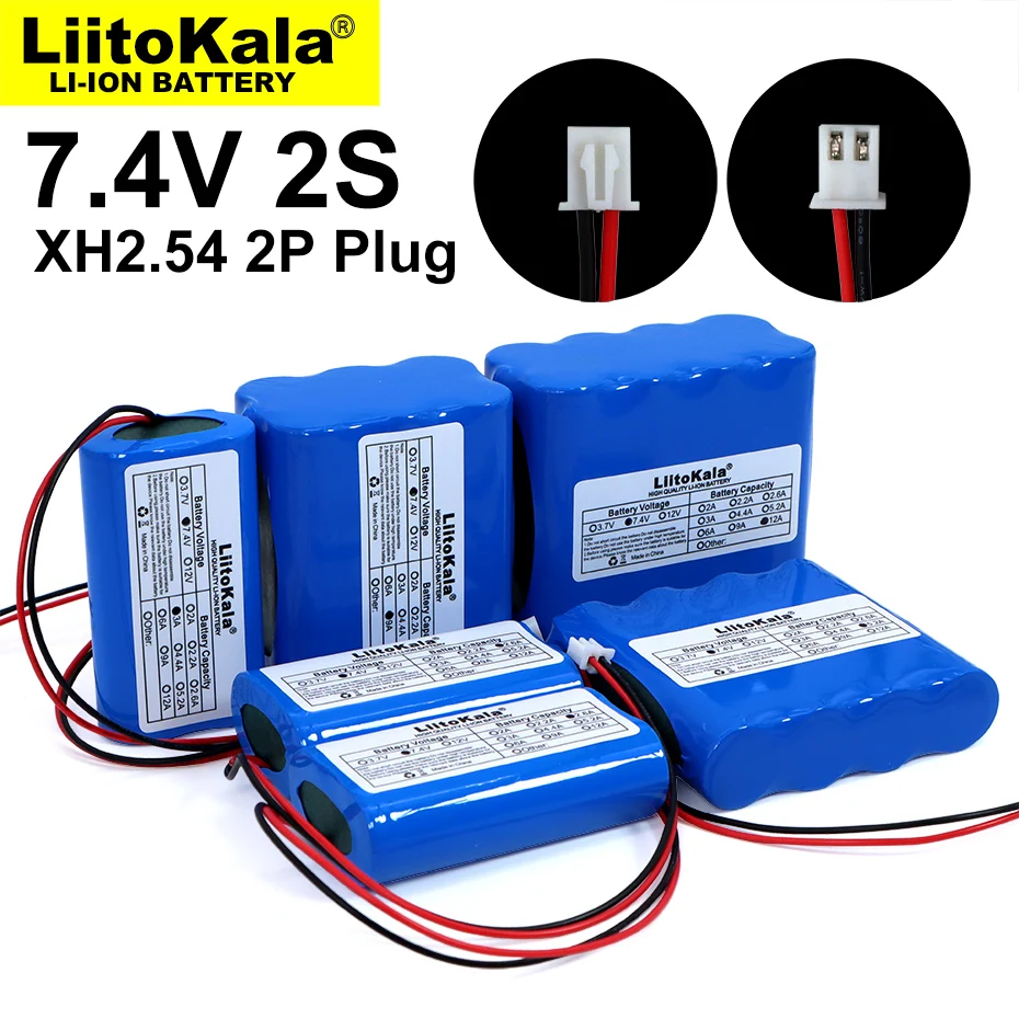 

2023 Liitokala 7.4V 18650 Lithium Battery Pack 2S 6ah 9ah Fishing LED Light Bluetooth Speaker 8.4V Emergency DIY Batteries with