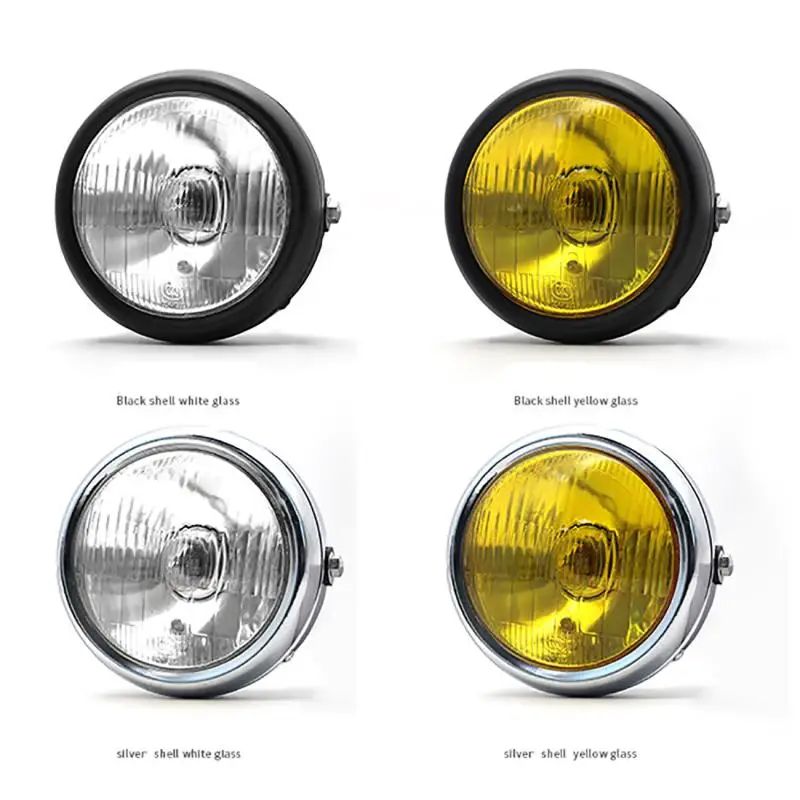 Металлическая передняя фара для мотоцикла 6 5 дюйма галогенсветильник желтый
