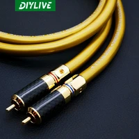 diylive high end 2rca male to male audio cable with carbon fiber rca plug connector 3m 5m