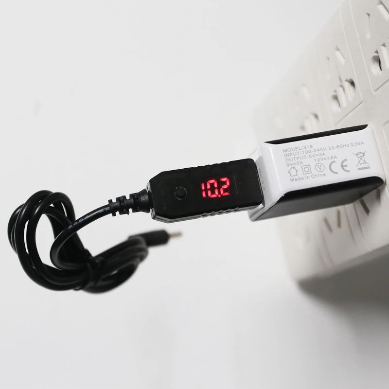 QC 3 0 USB к 5 в 9 12 В Регулируемое напряжение шаг вверх 5x2 мм кабель питания ускоритель