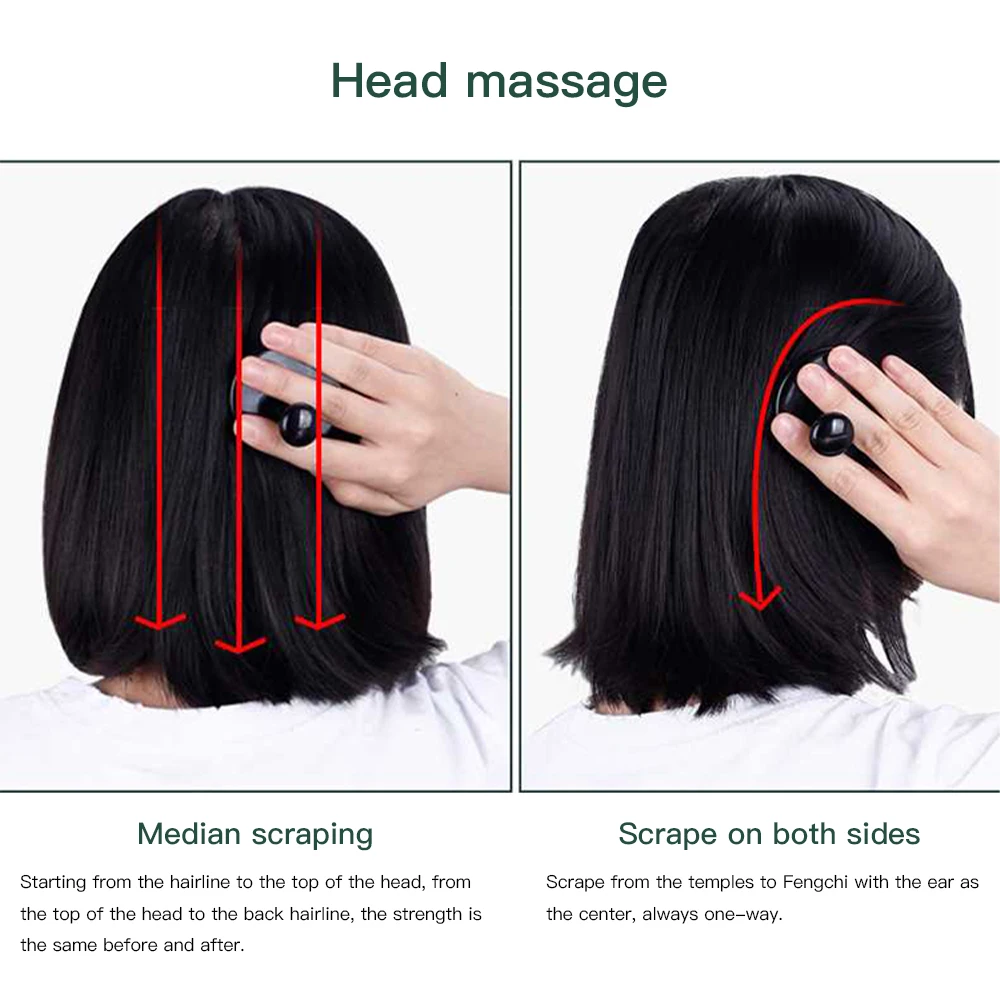 Pure Horn Massage Claws Scraping Board Scalp Massager Tendon Stick Head Massager Meridian Sredging Comb Head Therapy Artifact