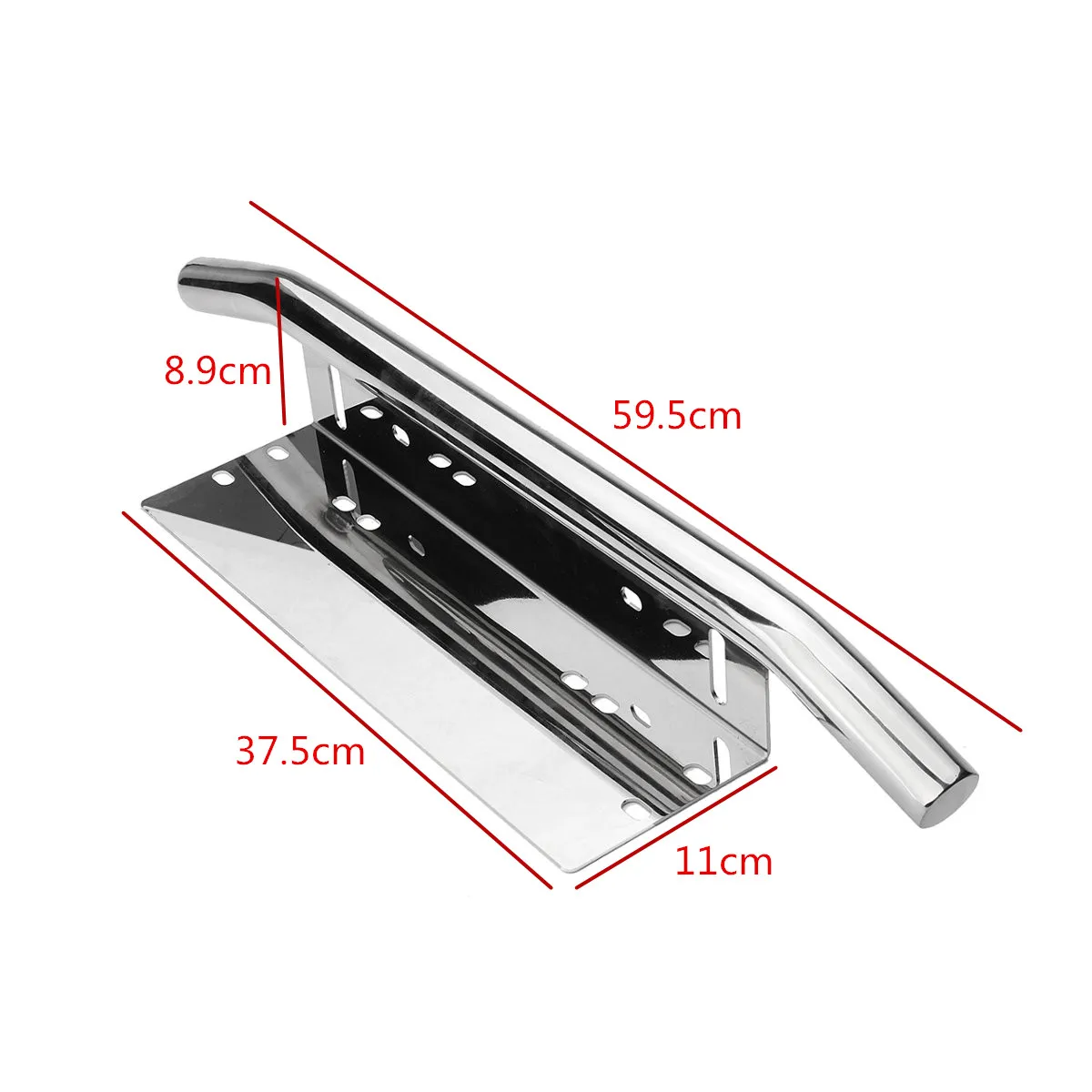 

Universal Car Bull Bar Light Mounting Bracket Stainless Steel License Plate Frame Holder Silver Frame Tag Number Plate Holder