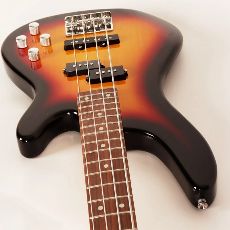 Хорошее качество 4 струнная электрическая бас гитара sunburst Цвет Полный липа тела Канада клен шеи пена чехол