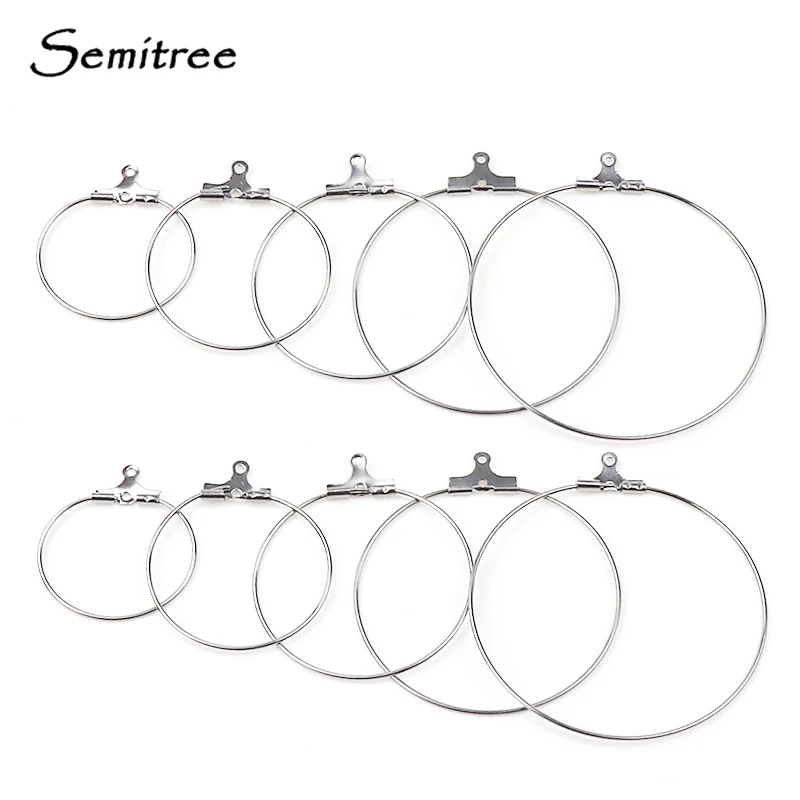 Semitree 20 шт. Ушная проволока из нержавеющей стали крючки для сережек коннектор