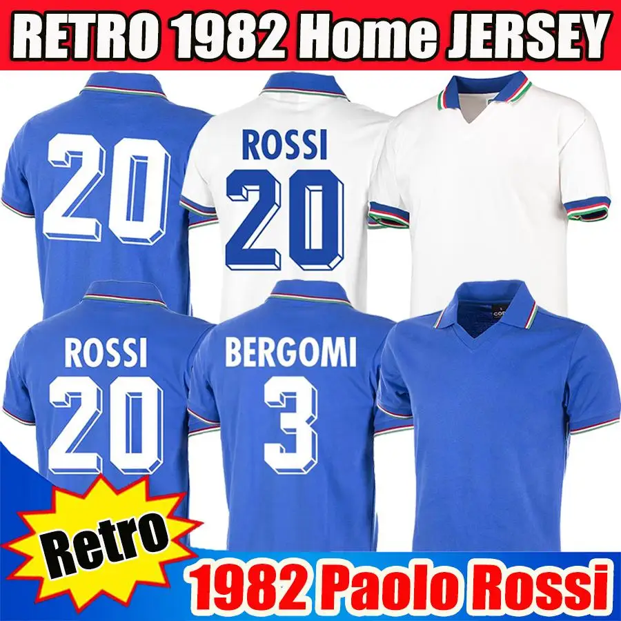 

Retro 1982 ITALY Paolo Rossi Football Shirts 82 83 1994 1996 1998 2006 Maglie BERGOMI Pirlo TOTTI Soccer Jerseys 2021