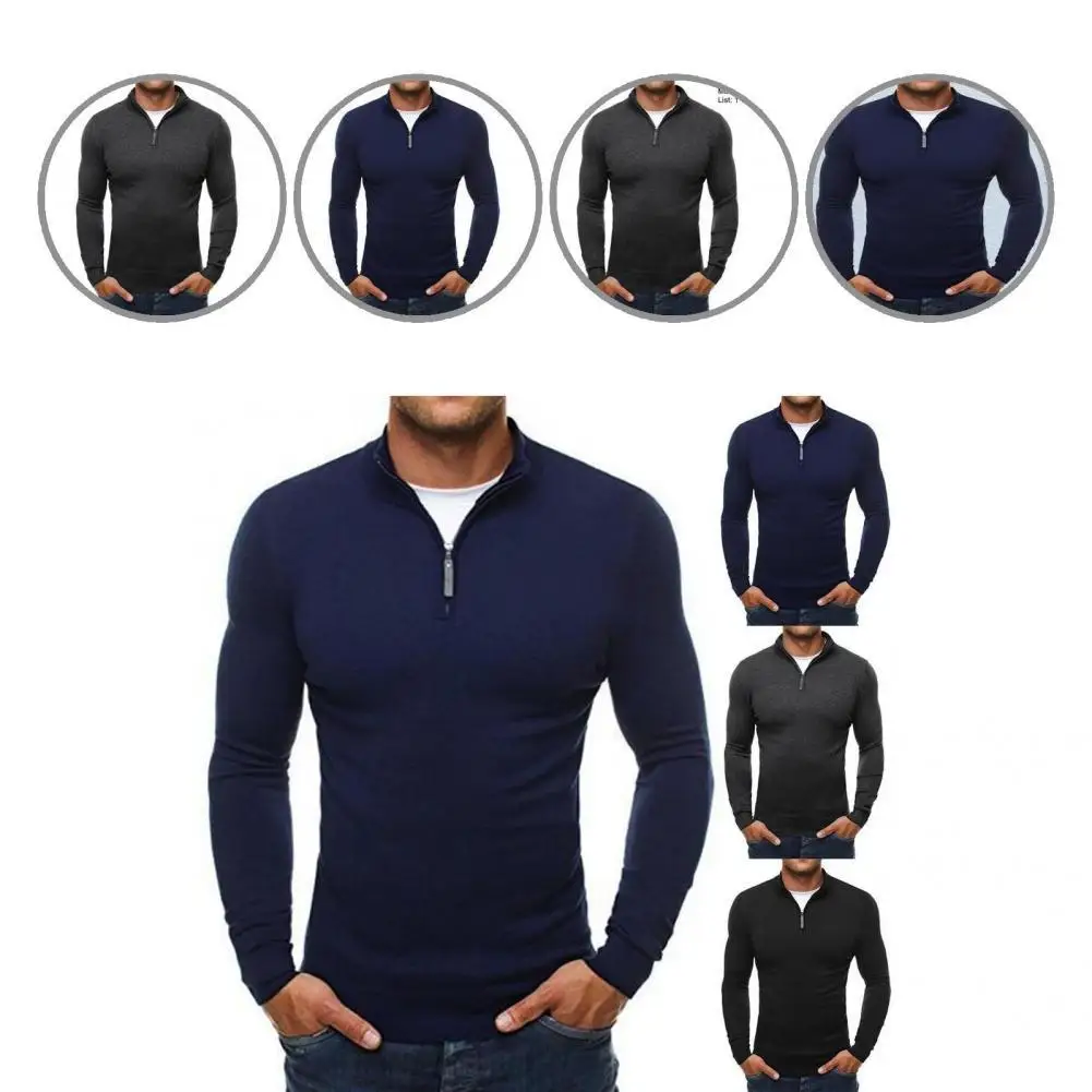 

Male Sweater Long Sleeve Stretch Gentle Casual Male Sweater Spring Sweater for Daily Wear