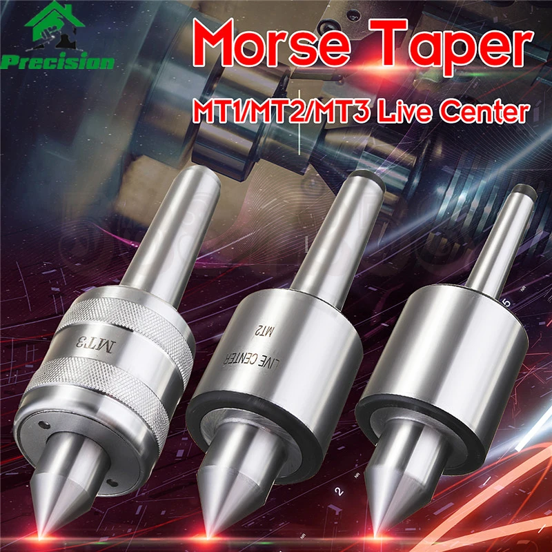 

Accuracy Steel Silver MT2 MT2 MT3 0.001 Lathe Live Center Taper Tool Live Revolving Milling Center Taper Machine Accessories