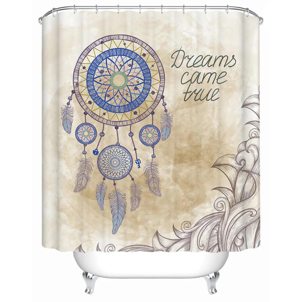 Постельные принадлежности Outlet Dreamcatcher декоративная занавеска для душа Водонепроницаемая Акварельная богемная занавеска для ванной с крюком для ванной комнаты 180x180