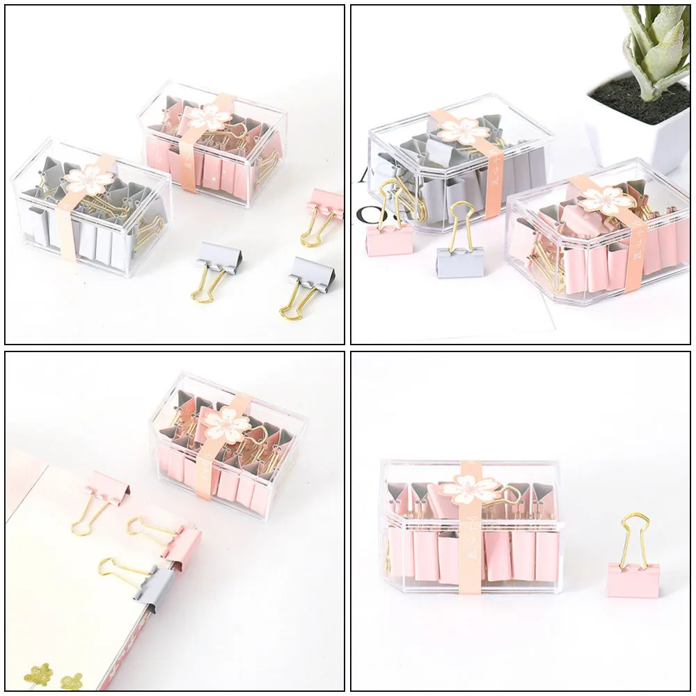 

1 Box/15Pcs Metal Binder Clips File Clips Simple Book Clamps Organizing Clamps