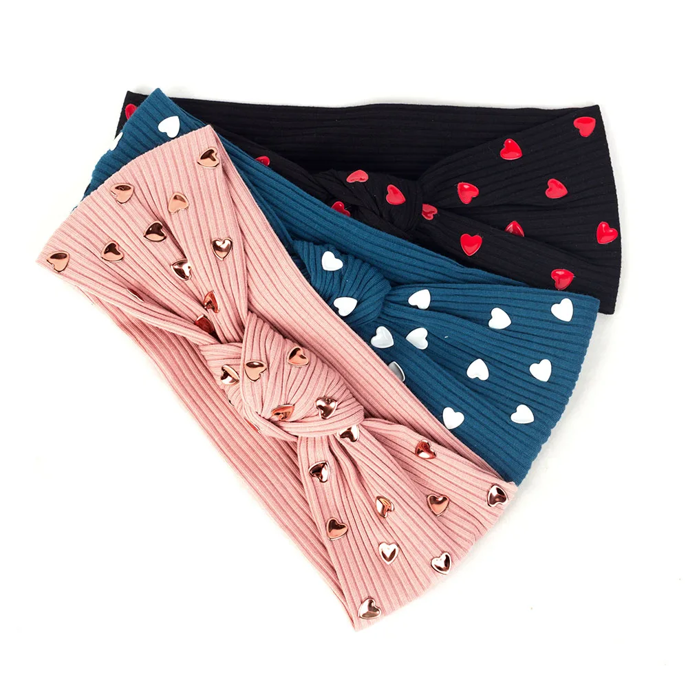 Geebro Модные головные повязки с узелком в форме сердца для женщин мягкие