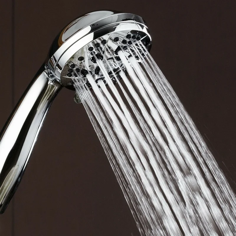 

High Pressure 6 Settings 3.5" Chrome Face Handheld Shower with Hose Shower Faucent Bathroom Set