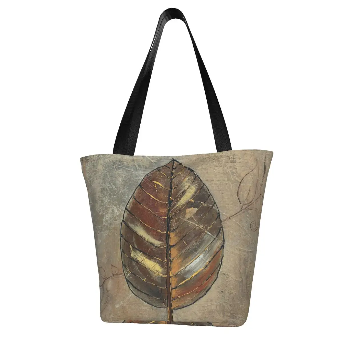 Leaf Shopping Bag Business Polyester Handbags Woman Gifts Retro Bags