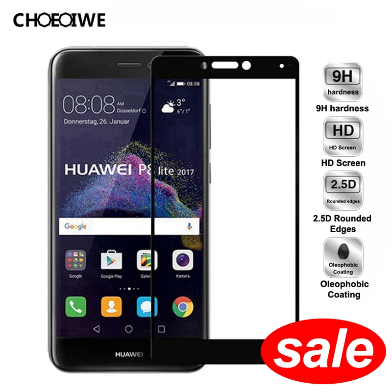 

Взрывозащищенная полноэкранная защитная пленка из закаленного стекла для Huawei P8 Lite 2017