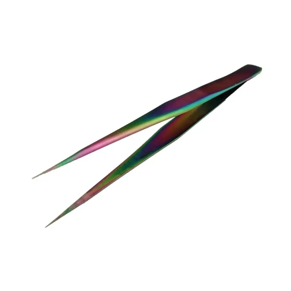 2 шт. нержавеющая сталь изогнутые прямые пинцеты радуга зажим для наращивания