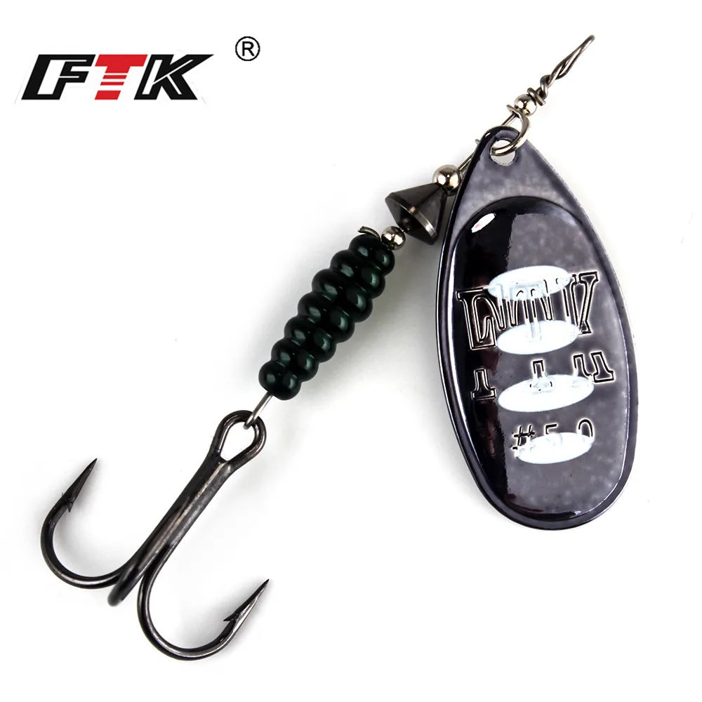 FTK Fishing Lure Willow Spinner Bait 8.4g12.5g14.7g Copper Size 3#-5# With 35647-BR Treble Hook 2#-1/0# hard lure
