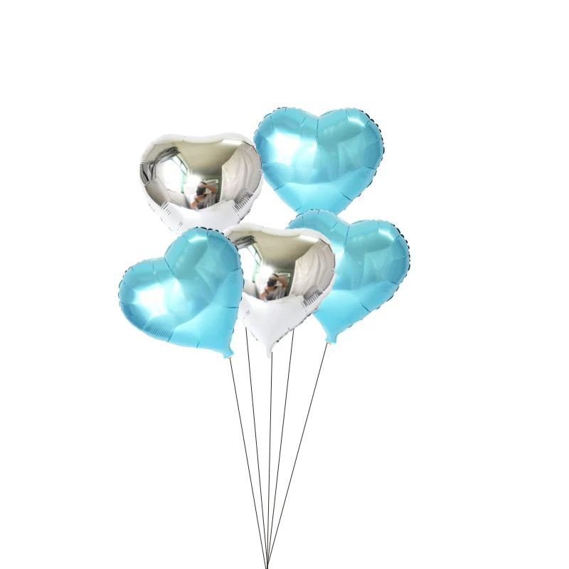 3sky BL 2sliver AX 5 шт. 18 дюймов золотой синий шар звезда из фольги сердце Свадебные воздушные шарики праздник в честь рождения ребенка, Рождество Красный Зеленый Звезда Дети шарики на день рождения - Цвет: 3sky BL 2sliver AX