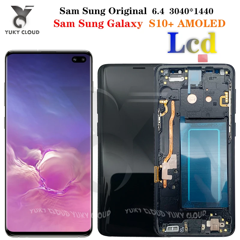 

Оригинальный ЖК-дисплей 6,4 дюйма AMOLED для Samsung Galaxy S10 Plus S10 ЖК-дисплей G973F/DS G973U g973дисплей сенсорный экран дигитайзер в сборе