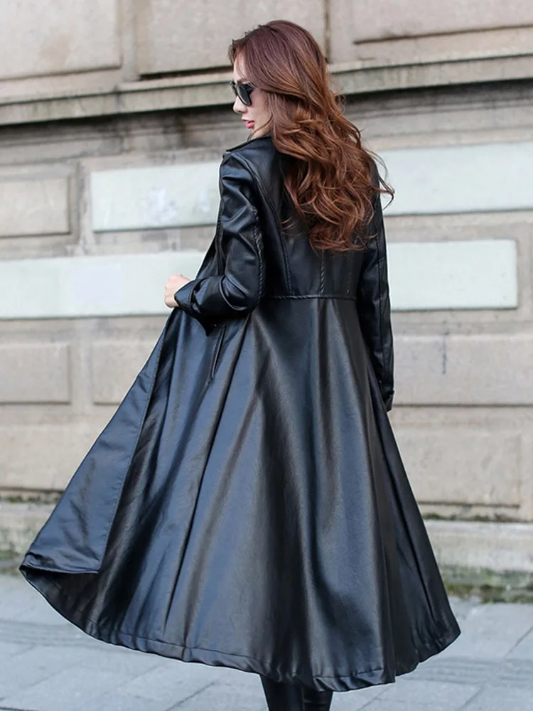 Женский плащ кожаный готический осень 2020 тренд плюшевый женский однотонный