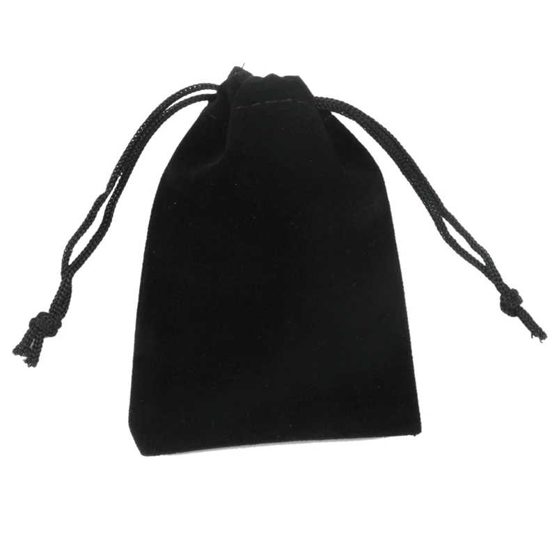 

Черные флокированные тканевые мешочки для ювелирных изделий/бархатный мешок с кулиской, сумка для ювелирных изделий, Подарочная сумка на ш...