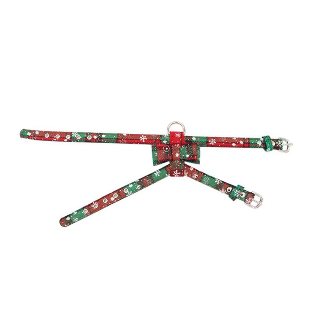 Рождественский жилет для собак шлейка воротник поводок быстросъемная собачка из