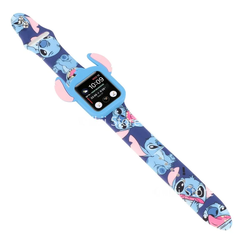 Ремешок для часов Disney Stitch подходит Apple IWatch 2/3/4/5/6 поколения силиконовый спортивный