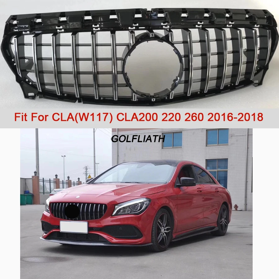 

Решетка радиатора GTR, Передняя решетка для CLA класса Mercedes Benz W117 C117 CLA200 220 CLA260 300 2016 2017 2018, материал АБС